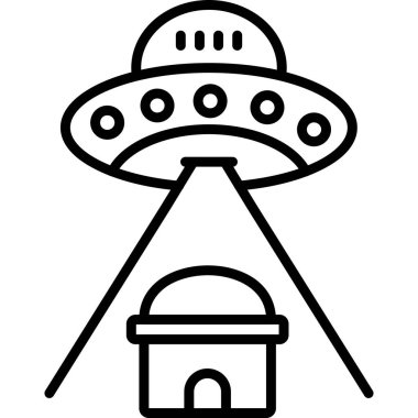 uzaylı UFO simgesi vektör çizimi