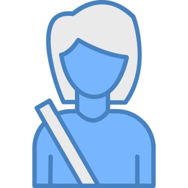 kadın kullanıcı avatar simgesi doldurulmuş ana hatlar biçimi