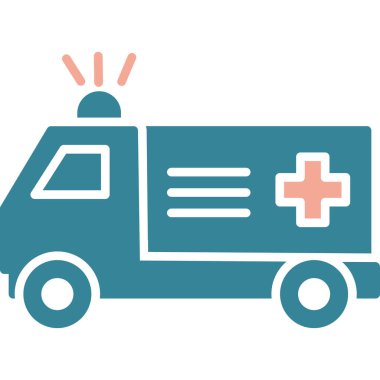 Hastane ambulans acil durum simgesi düz stil