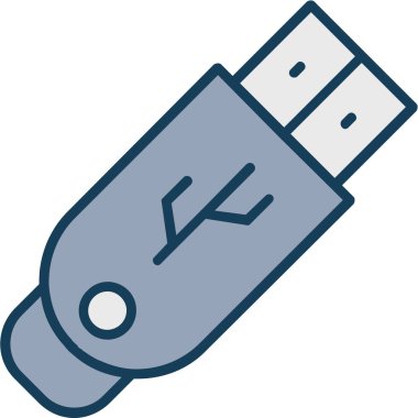 usb simge vektör illüstrasyonu