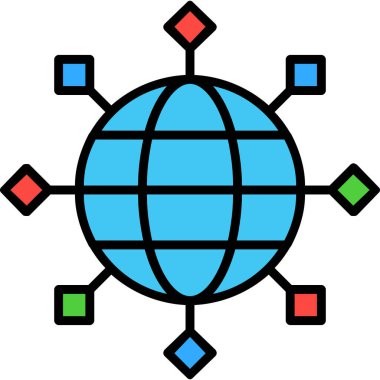 genel ağ bağlantı simgesi renk özet vektörü