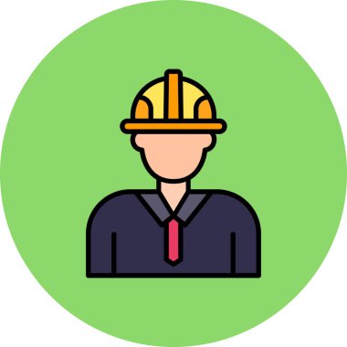 Kasklı bir adamın vektör çizimi