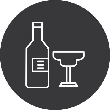 şarap camı vektör çizgisi simgesi, işaret, illüstrasyon