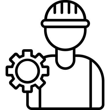 Taslak biçimdeki mühendislik simgesi beyaz arkaplanda izole edildi.