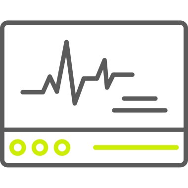 Kardiyograf. Web simgesi basit illüstrasyon