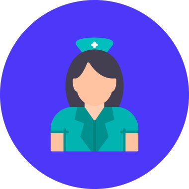 kadın doktor web simgesi, basit illüstrasyon