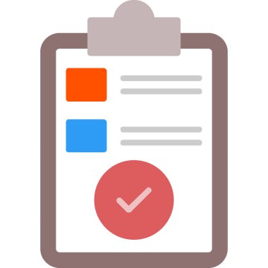 Kontrol listesi düz vektör simgesi