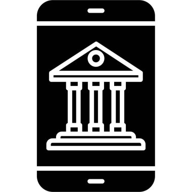 mobil banka simgesi düz simgesi