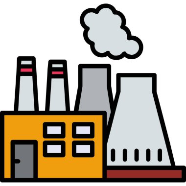 Fabrika inşa simgesi, vektör illüstrasyon tasarımı