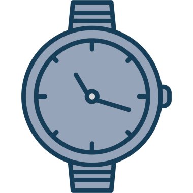 Beyaz arkaplanda mavi saat simgesi