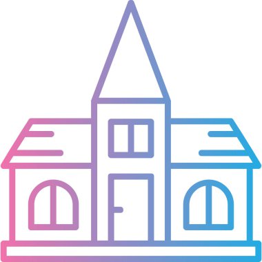 Kiliseye. Web simgesi basit illüstrasyon