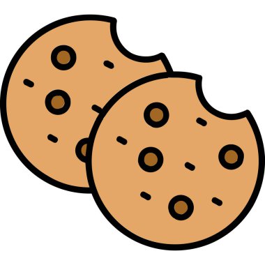 bisküvi kurabiyeleri simgesi renk ana hatları vektörü