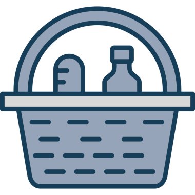 Sepet. Web simgesi basit illüstrasyon