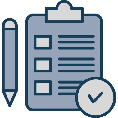 Kontrol listesi panosu simgesi doldurulmuş ana hatlar biçimi