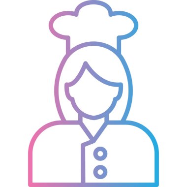 Aşçı kadın. Web simgesi basit illüstrasyon