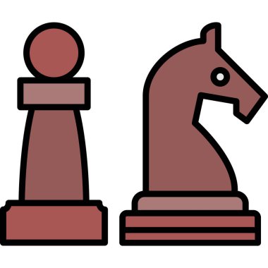 Satranç. Web simgesi basit illüstrasyon