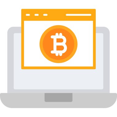 bitcoin. Web simgesi basit illüstrasyon