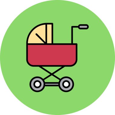 Bebek arabası. Basit resimleme