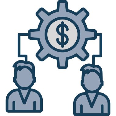 iş yönetimi vektör çizgisi simgesi, imza ve illüstrasyon, simge