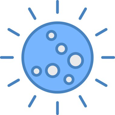 Güneş simgesi, vektör illüstrasyonu beyaz arkaplanda izole edildi