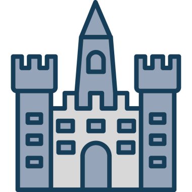 Şato. Web simgesi basit illüstrasyon