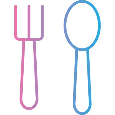 kaşık ve çatal vektör çizimi tasarımı