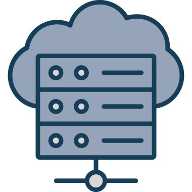 veri bulut hesaplama simgesi doldurulmuş ana hatlar biçiminde