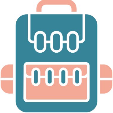 sırt çantası simgesi, vektör illüstrasyonu