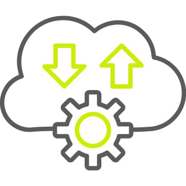 Bulut ve dişlilerin vektör çizimi