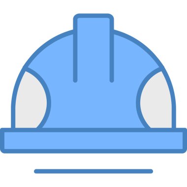 Bina miğferi simgesi. Endüstriyel kask simgelerinin basit bir gösterimi. Web tasarımı