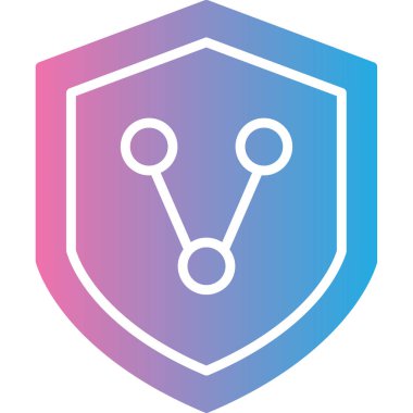 Bir kalkan simgesinin vektör illüstrasyonu