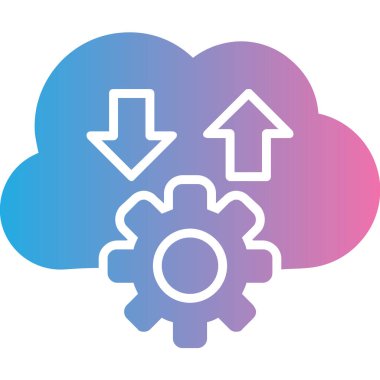 Bulut hesaplama simgesi. İnce çizgi tarzı tasarım. vektör illüstrasyonu