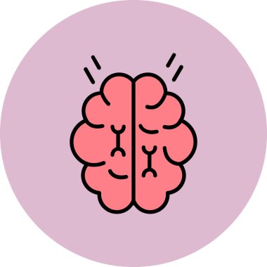 Beyin. Web simgesi vektör illüstrasyonu