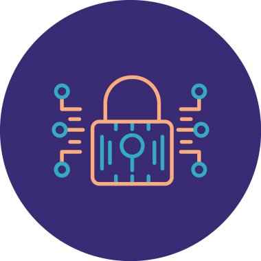 Asma kilit. Web simgesi basit illüstrasyon