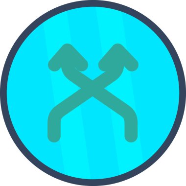 trend düz biçimli çapraz simge.