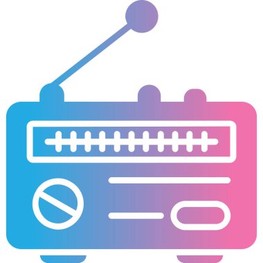 Radyo. Web simgesi basit illüstrasyon