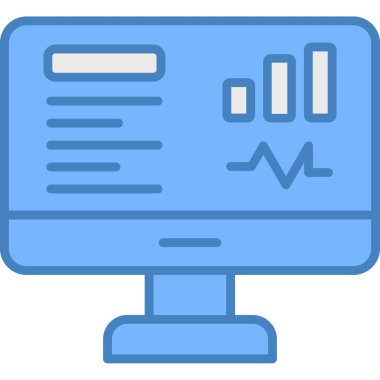 Bilgisayar monitörü simgesi. Bilgisayar izleme simgelerinin basit illüstrasyonu