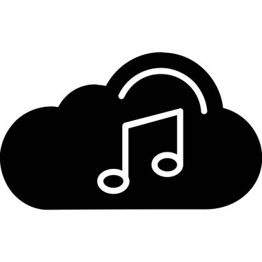 bulut müzik simgesi vektör illüstrasyonu