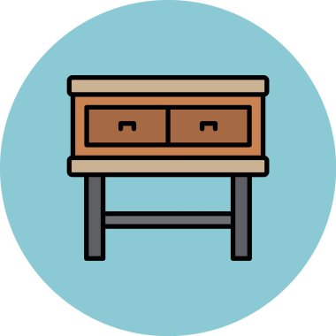 Mobilya. Web simgesi basit illüstrasyon