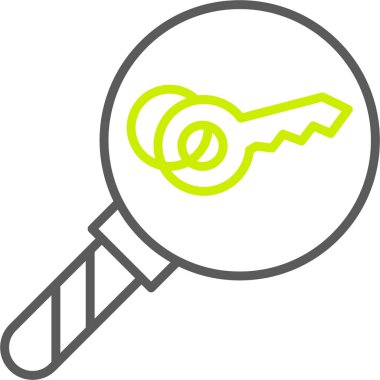 Büyütme cam simgesi, vektör illüstrasyonu