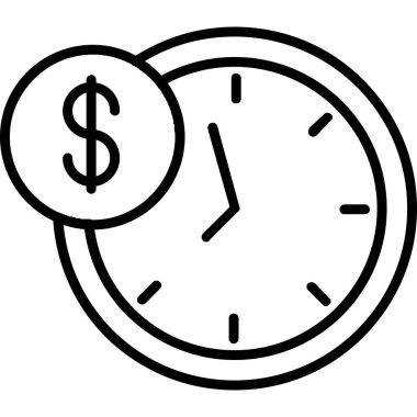 Bozuk para simgesine sahip saat, özet biçimi