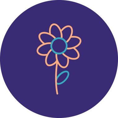 Modern çiçek simgesinin vektör illüstrasyonu