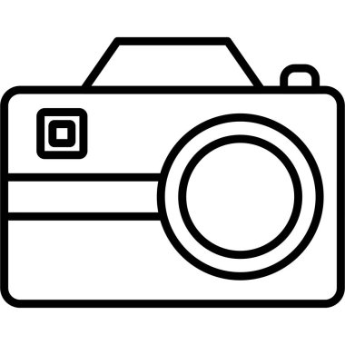 Kamera fotoğraf ikonu ana hatlı vektör. dijital kamera