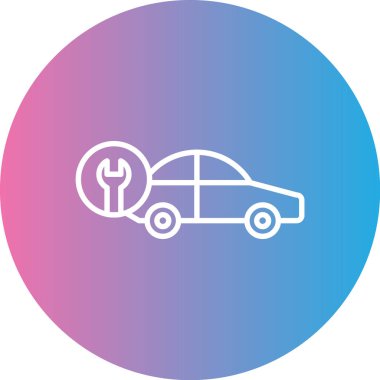 Bir araba simgesinin vektör illüstrasyonu