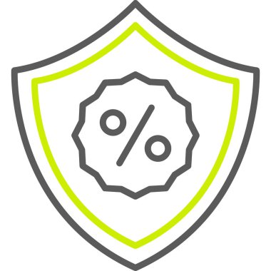 İndirim yüzdesi simgesi ana hatlar biçiminde