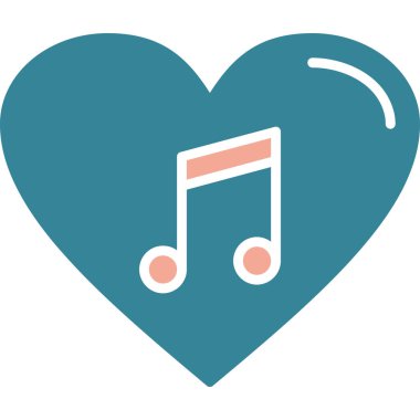 müzik nota simgesi olan kalp