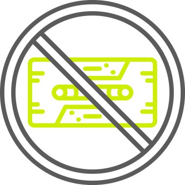 Hiçbir yasaktır işareti simgesi, vektör çizim