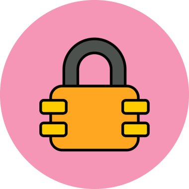 Asma kilit. Web simgesi basit illüstrasyon