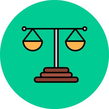 Adalet vektörü simgesi modern basit tasarım illüstrasyonu