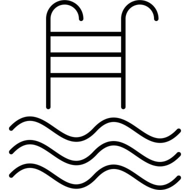 Yüzme havuzu ikonu ana hat vektörü. Yüzme havuzu. havuz yüzme